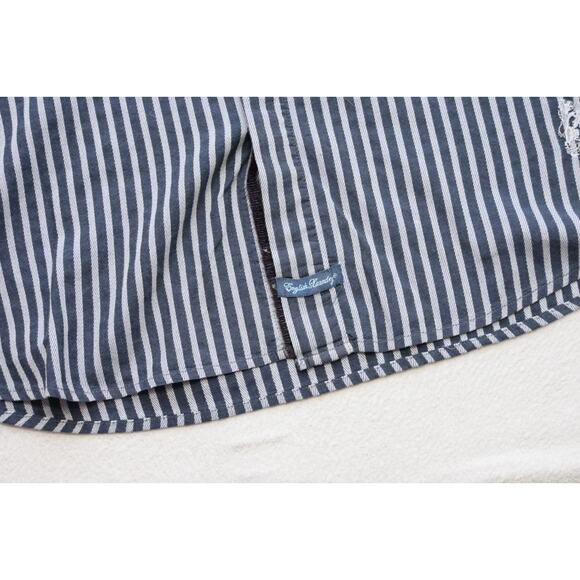 English Laundry Dress Shirt Striped Snap Cuff Long Sleeve Mens Size XL - Picture 8 of 15